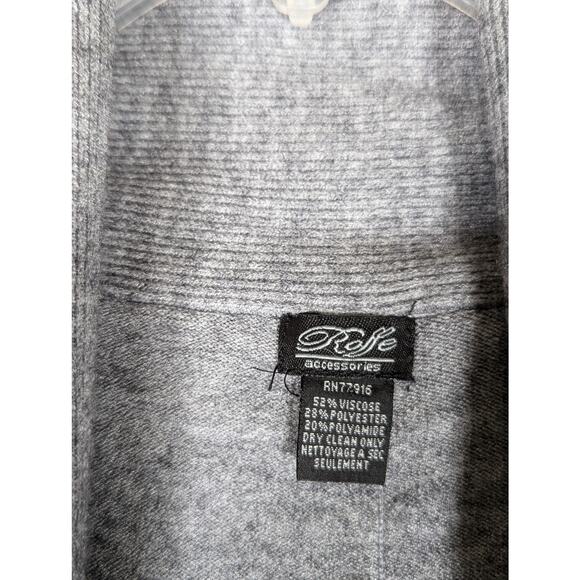 Roffe Grey Tweed Vest Sz LBust 38" CB Length 24.5"Open Shawl Stylized EUC - Picture 2 of 5